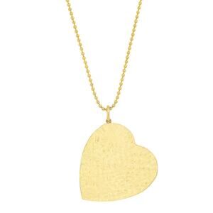 Jennifer Meyer Large Hammered Heart Pendant Necklace - Large Gold